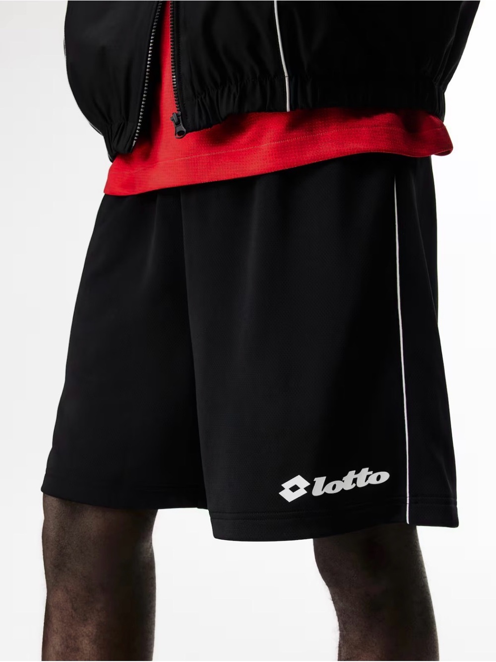 Lotto x H&M Men's Black Athletic Shorts with White Trim